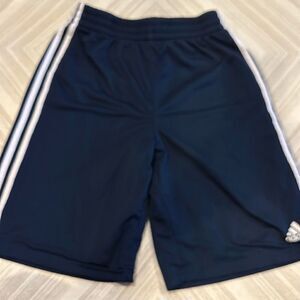 Adidas Boys Navy Blue with White Stripes Athletic Shorts